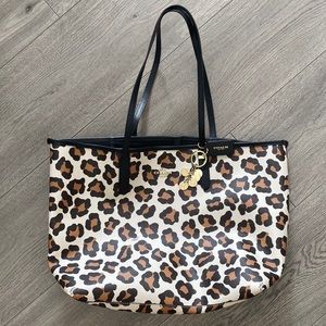 Coach carryall tote leopard